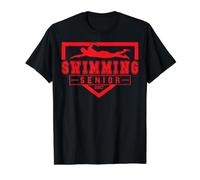 Natación Senior Natación Noche Senior 2027 Graduación 8 Camiseta gráfica económica, Hombre, Negro, L