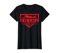 Natación Senior Natación Noche Senior 2027 Graduación 8 Camiseta gráfica económica, Mujer, Negro, L