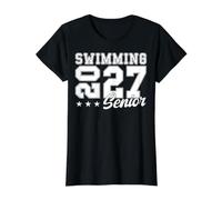 Natación Senior Night Swim Senior 2027 Graduación 5 Camiseta gráfica económica, Mujer, Negro, L