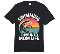 Natación Sumérgete En Mamá Vida Retro Ola Puesta Comfort Colors Adult Heavyweight T-Shirt