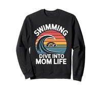 Natación Sumérgete En Mamá Vida Retro Ola Puesta Sudadera