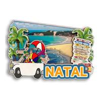 Natal Brasil - Imán de madera 3D para nevera, recuerdo de ciudad, recuerdo, lindo adhesivo para nevera, decoración del hogar y la cocina
