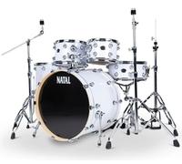 Natal KAR-UF22-WHT Arcadia Series UF22 - Batería de 5 piezas con hardware, piano mientras