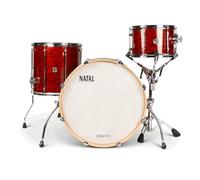 Natal KZN-TR-FBK Zenith Series - Juego de 3 piezas de batería de 30,5 x 20,3 cm, Tom de piso de 40,6 x 40,6 cm y bombo de 55,8 x 40,6 cm, 3 capas de arce, ceniza de arce, lengüetas de tubo de baja