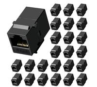 NataLink Acoplador Keystone Cat6 RJ45, paquete de 25, acoplador Ethernet hembra a hembra, extensor de cable Ethernet UTP en línea Cat6 Keystone Jacks para placas de pared y paneles de conexión, color