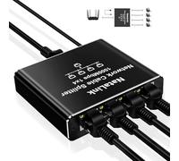 NataLink Divisor Ethernet de 1 a 4, divisor de cable de red de 1000 Mbps, adaptador divisor de Internet RJ45 de alta velocidad con cable de alimentación USB para cable Cat 5/5e/6/7/8