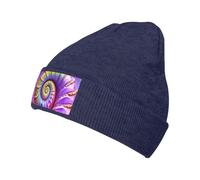 Natalyaram_19h_Cosmic_Mystical_Swirling_Fibonacci_Spiral_-Chao_549f0842-C27f-403c-9aea-A62afe379f51 Gorro de punto cálido para hombre y mujer, gorro de punto cálido de acrílico, color azul marino