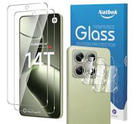 Natbok 2+2 Piezas Protector de Pantalla para Xiaomi 14T 5G con Protección de Cámara, Dureza 9H Antihuellas Sin Burbujas Cristal Templado Vidrio Templado para Xiaomi 14 T