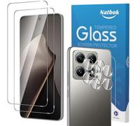 Natbok 2+2 Piezas Protector de Pantalla para Xiaomi 15T / Mi 15T Pro Protección de Cámara, Cristal Templado con Antihuellas Sin Burbujas Ultra Transparente Vidrio Templado para Xiaomi 15T Pro