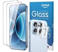 Natbok 2+2 Piezas Protector de Pantalla para Xiaomi Mi 17 5G 6,3 Pulgadas con Protección de Cámara, Cristal Templado, Dureza 9H, Antihuellas, Sin Burbujas, Ultra Transparente Premium Vidrio Templado