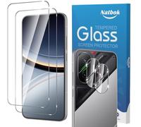 Natbok 2+2 Piezas Protector de Pantalla para Xiaomi Poco F7 5G 6.83" con Protección de Cámara,Cristal Templado,Dureza 9H,Antihuellas,Sin Burbujas,Ultra Transparente Premium Vidrio Templado