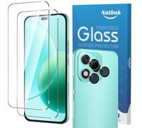 Natbok 2+3 Protector de Pantalla para Honor 400 Lite 5G, 2 Piezas Cristal Templado con 3 Piezas Anillo Protección de Cámara, Dureza 9H, Sin Burbujas,Ultra Resistente Vidrio Templado