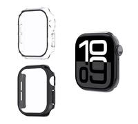 Natbok 2 Piezas Funda con Cristal Templado Protector de Pantalla para Apple Watch Series 11 46mm,Funda Protectora Dura PC,Antiarañazos,Anti-Choque,Ultra-Thin para Apple Watch Series 11 46mm