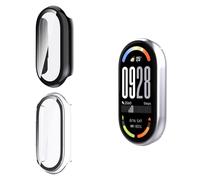 Natbok 2 Piezas Funda con Cristal Templado Protector de Pantalla para Xiaomi Smart Mi Band 10 1.72",Funda Protectora Dura PC,Antiarañazos,Anti-Choque,Ultra-Thin para Xiaomi Smart Mi Band 10