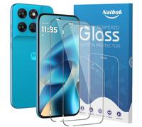 Natbok Paquete de 2 protectores de pantalla compatibles con Motorola Moto G87/G67/G77, cobertura completa, película de vidrio templado 9H, transparente HD, resistente a los arañazos, sin burbujas