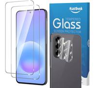 Natbok Protector de Pantalla para Samsung Galaxy A36/A37/A57 5G, 2+2 Piezas Vidrio Templado con Protección de Cámara Cristal Templado Dureza 9H Antihuellas Sin Burbujas para Samsung A57