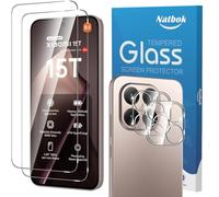 Natbok Protector de Pantalla para Xiaomi 15T/15T Pro/Mi 17 T Pro 5G, 2+2 Piezas Cristal Templado + Protección de Cámara con Antihuellas Sin Burbujas Vidrio Templado para Xiaomi 17T Pro