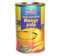 Natco Alphonso - Pulpa de mango (dulce), 450 g, paquete de 4)