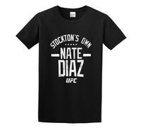 Nate Diaz Cool Fighter Wordmark Logo Unisex 100% Cotton Short-Sleeve T-Shirts Black XXL