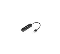 Hub NATEC 3 puertos USB 2.0 + 1 puerto RJ-45 Ethernet modelo Dragonfly compacto negro