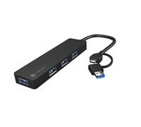 Natec Hub USB NHU-2023 - 4 puertos USB 3.2 Gen 1 (5Gbps) Type-A y Type-C - Negro