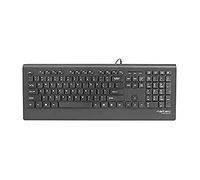 Natec NKL-1717 - Teclado Barracuda Slim, USB, Extrafino, 104 Teclas, Idioma Español, Color Negro