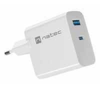 CARGADOR NATEC RIBERA GAN 45W PD3.0 QC3.0 1XUSB-A + 1XUSB-C BLANCO