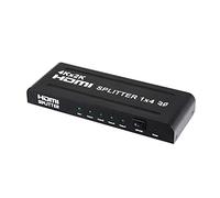 NATEFEMIN Divisor HDMI 1 en 4 salidas, CC 5 V 1 A HDMI divisor de video con adaptador de CA duplicado 4K 30Hz soporta Ultra HD