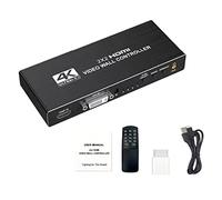 NATEFEMIN Matriz de pantalla de empalme multipantalla 4K 2x2 controlador de pared de video HDMI/DVI entrada de video procesador de pared con control remoto para 4 empalmes de TV