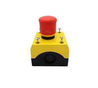 NATEPLALFC Botón de Parada de Emergencia con reinicio de elevación Directa con Estuche M22-PV/KC02/IY, M22-PV/KC11/IY(M22-PV/KC11/IY 1NO 1NC)
