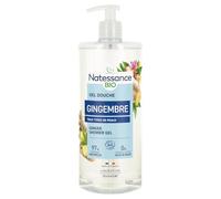 Natessance - Gel de ducha estimulante - Jengibre - Certificado Orgánico Cosmos Orgánico - Botella con bomba - 1 L