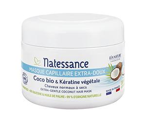 Natessance - Máscara capilar extra suave - Coco orgánico & queratina vegetal - Certificado orgánico Cosmos Organic Pot de - 200 ml