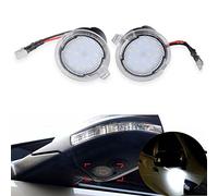 NATGIC 2pcs LED Luz Delantera Debajo del Espejo Luces del Espejo Retrovisor Luces del Charco del Espejo Retrovisor Lateral del Coche Luz de Bienvenida del Coche 12V - Blanco