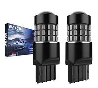 NATGIC 7443 7440 w21/5w 7440NA Bombillas Chipsets 3014SMD 54-EX con proyector de lentes para luces traseras Luces de freno, rojo 12-24 V (paquete de 2)