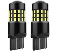 NATGIC 7443 7440 w21/5w 7440NA Bombillas LED Chipsets 3014SMD 54-EX con proyector de lente para luces de marcha atrás con freno de respaldo, Xenón blanco 12-24V (paquete de 2)