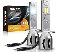 NATGIC Bombillas para Faros LED H1, Bombillas LED H1 kit de Conversión Blanco Xenón +500% de Brillo 16000LM 80W 6500k para Reemplazo de Lámparas Halógenas Automóviles (Paquete de 2)