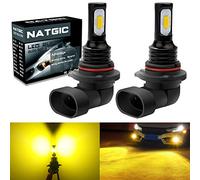NATGIC HB4 9006 LED Bombillas Antiniebla 75W 3570 Chips Integrados CSP 3000K Amarillo Dorado y 2400LM para Bombillas Antiniebla Luz de Conducción Diurna Lámpara de Conducción DRL (Paquete de 2)