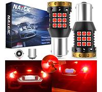 NATGIC P21W Bombilla LED Roja 3700LM, 1156 BA15S LED Canbus Bombilla de Luz de Marcha Atrás Sin Errores 3030 45-SMD 12-24V Coche LED Luz de Respaldo Luz de Freno Luz Trasera Trasera (Paquete de 2)