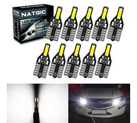 NATGIC W5W T10 194 Bombilla LED CANBUS sin Errores 7020SMD para el Interior del Automóvil Mapa del Domo Puerta Lateral Cortesía Luces de Matrícula 6000K Xenón Blanco (Paquete de 10)