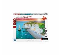 Nathan 12000920 - Puzzle (1000 Piezas), diseño de acantilados de Etretat para Adultos y niños a Partir de 14 años, diseño de Rompecabezas de Primera Calidad, Incluye el empotramiento