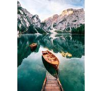 Nathan 12000957 - Puzzle (500 Piezas), diseño de Barcos del Lago de Braies, Italia para Adultos y niños a Partir de 12 años, Rompecabezas
