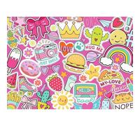 Nathan 12004091 - Puzzle para niños (150 Piezas), diseño de Pop, Fun & Pegatinas, para niñas o niños a Partir de 7 años, cartón Grueso y Resistente