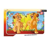 Nathan 86183 - Puzzle Infantil con Marco de 15 Piezas, diseño de Simba y Nala Disney El Rey León, niña o niño a Partir de 3 años, Rompecabezas, cartón Grueso y Resistente