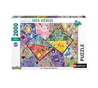 Nathan 87314 - Puzzle de 16 Tipos de Pokémon para Adultos y niños a Partir de 14 años, diseño de Rompecabezas, Incluye la colección Mis Héroes