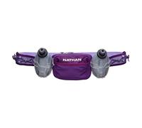 Nathan Cinturón de hidratación para correr con petacas y bolsillos de almacenamiento. Trail Mix Plus., Púrpura, Talla única, Aislado
