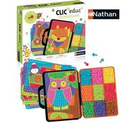 Nathan Clic'Educ Mosaicos para Colorear y Crear Juego Educativo Manipulación Fina Imaginación Colores A Partir de 4 Años