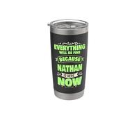 Nathan Is Here Now Nombre personalizado Nathan Vaso térmico de acero inoxidable de doble pared