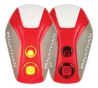 NATHAN Pulsar Strobe 2-Pack Fiery Red/Silver Visi-Lights, Adultos Unisex, Talla ÚNICA