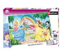 Nathan - Puzle Infantil, 100 Piezas, jardín de Princesas Disney, niña o niño a Partir de 6 años, Rompecabezas, cartón Grueso y Duradero, Princesas, 86708