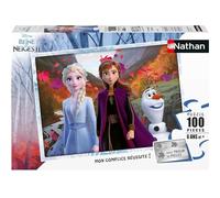 Nathan - Puzle Infantil - 100 Piezas - Un Mundo mágico - Disney Frozen 2 - Niña o niño a Partir de 6 años - Puzle Cartón Grueso y Duradero - Princesas - 86768
